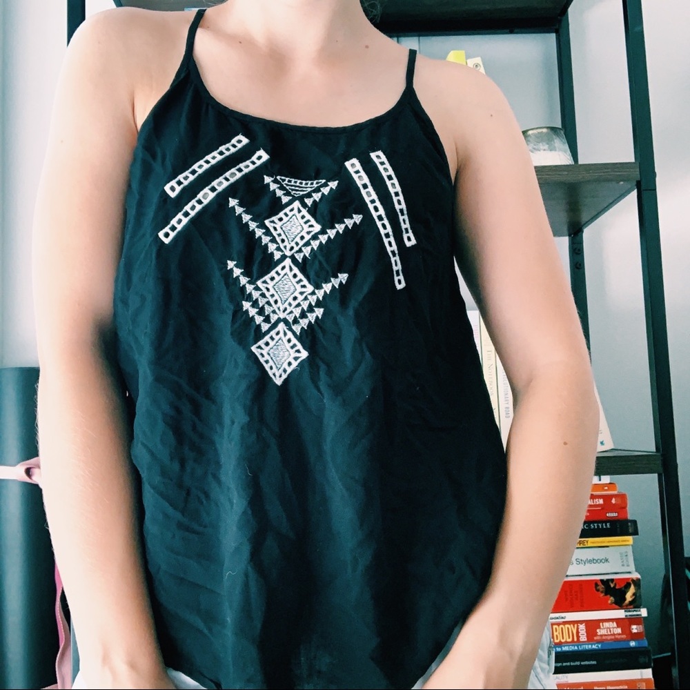EMBROIDERED RACERBACK TANK